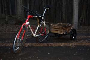 Bicycle Trailer with wood 2